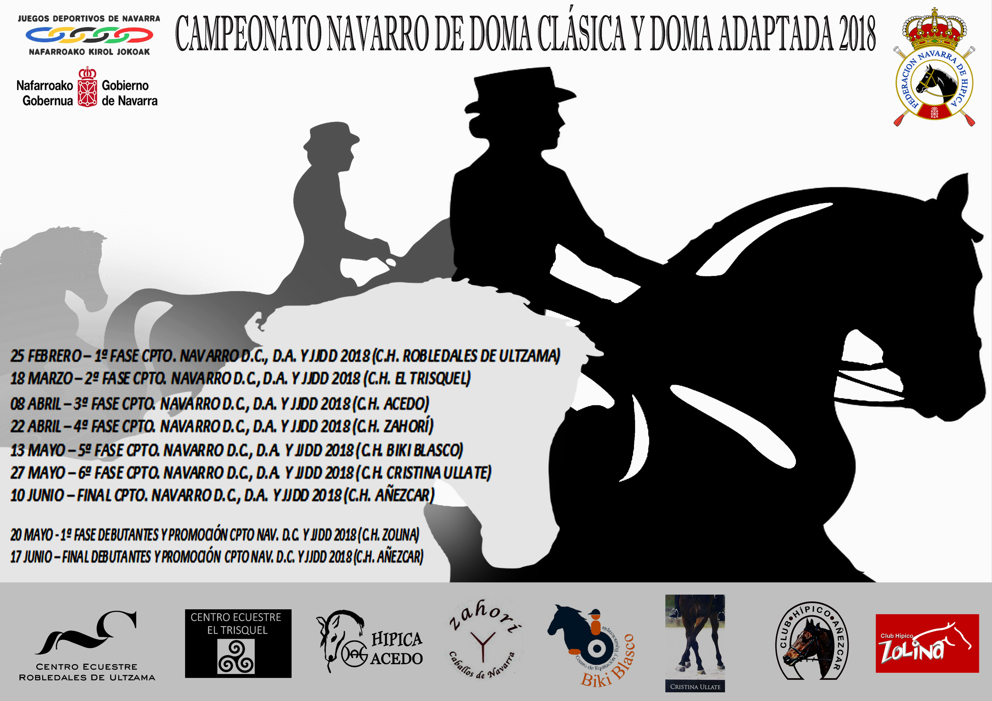 Fase Final Debutantes y Promoci&oacute;n Campeonato Navarro Doma Clasica y JJDD 2018